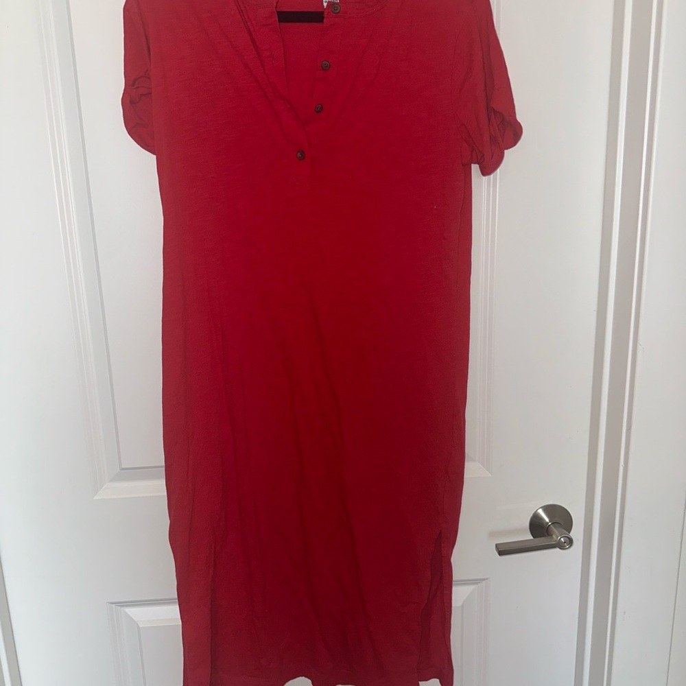 Old Navy Short Sleeve Henley T Shirt Dress - Picture 2 of 3